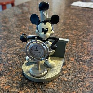 Disney Steamboat Willie Mickey Mouse Clock - Black and White